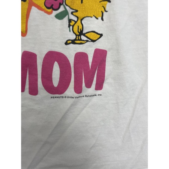 vintage Peanuts best mom shirt mens large white 1990s snoopy - Picture 3 of 10